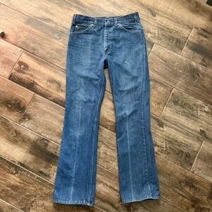 JCPenney Plain Pockets Vintage 70s Mens Western Bootcut Jeans, Blue,32x32
